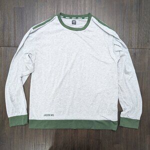 Jason Wu | Men's Large Grey/Green Sweatshirt | Cotton Blend